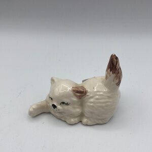 Vintage Hand Painted Ceramic Playful Kitten Cat